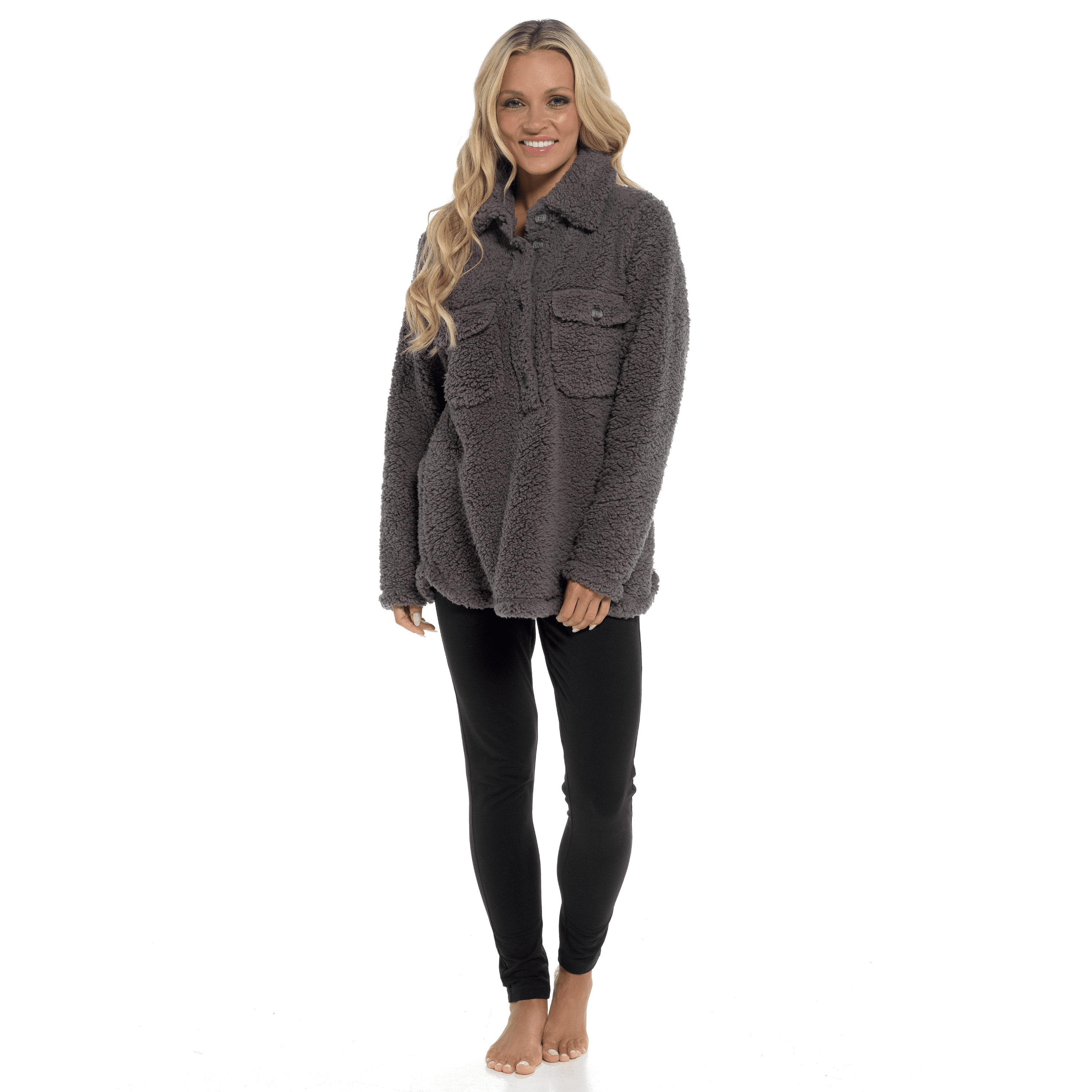 Daisy Dreamer Women's Sherpa Lounge Set With Double Pocket Top And Leggings Ultra-Soft - REGN