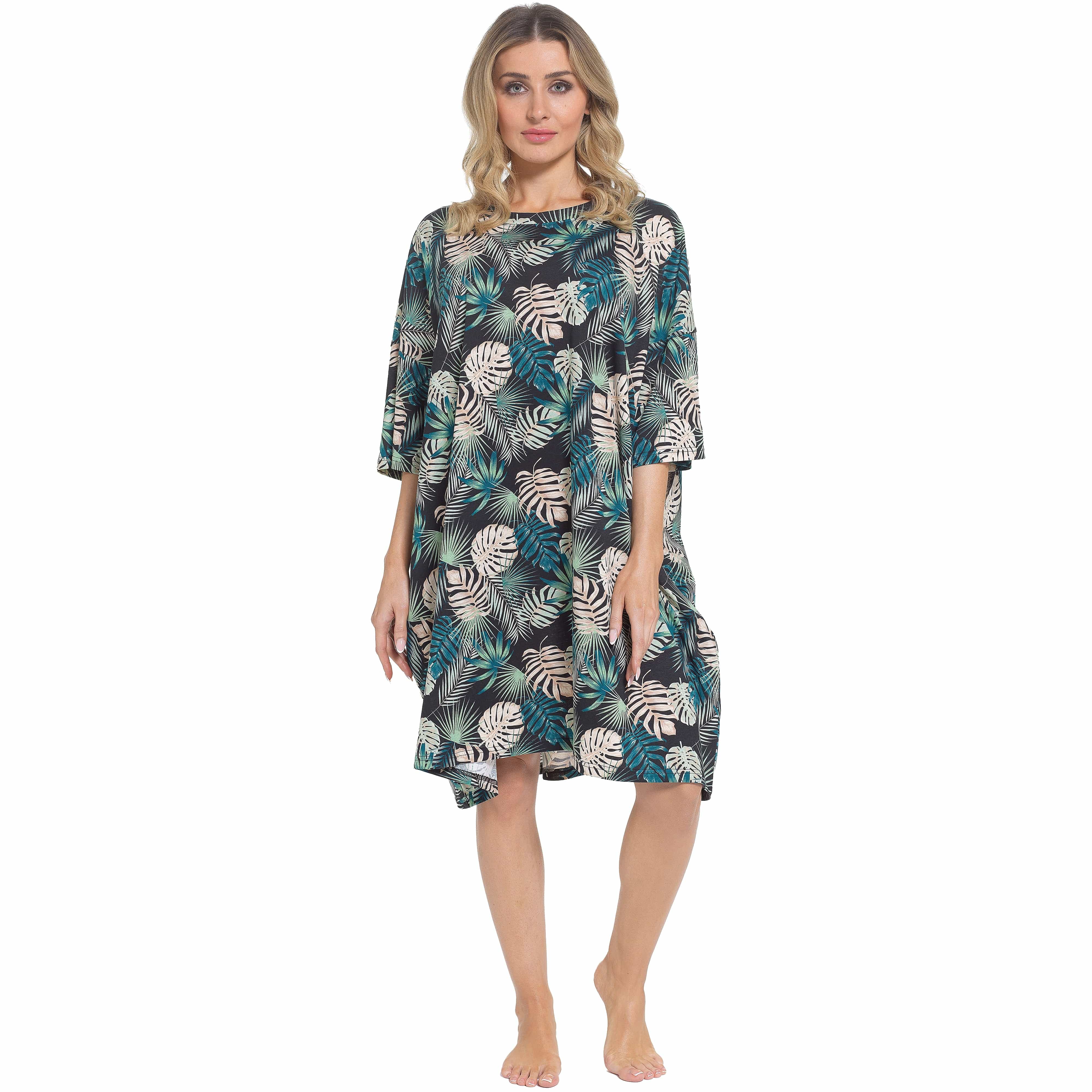 Daisy Dreamer Womens Tropical Baggy Nighty Dress Oversized T Shirt Nighties One Hundred - REGN