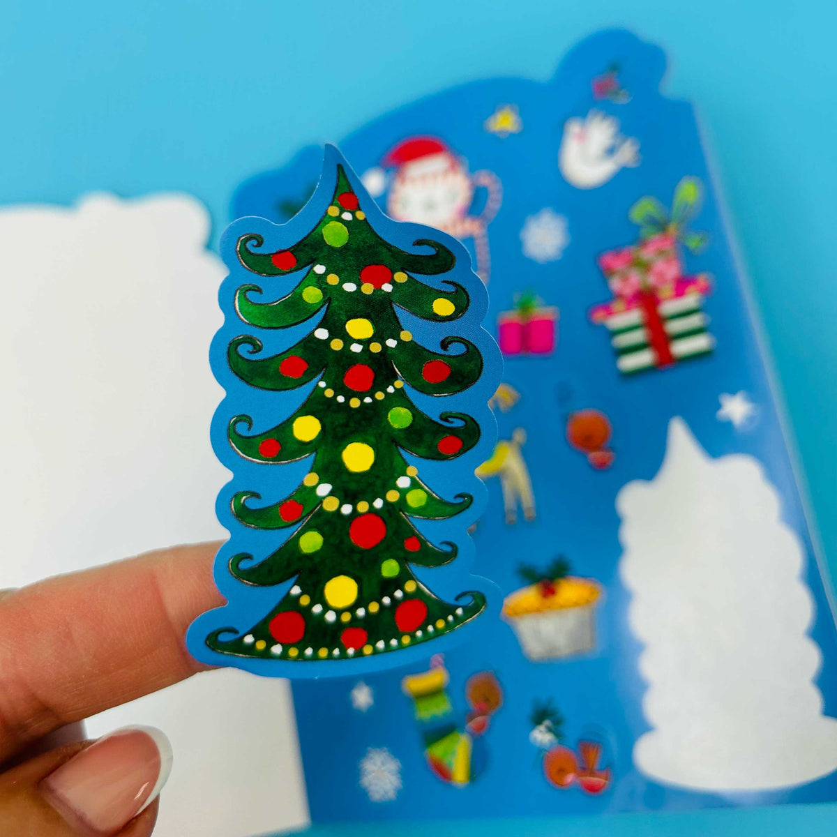 Christmas Die-Cut Sticker Book | 8 Sheets of Festive Stickers