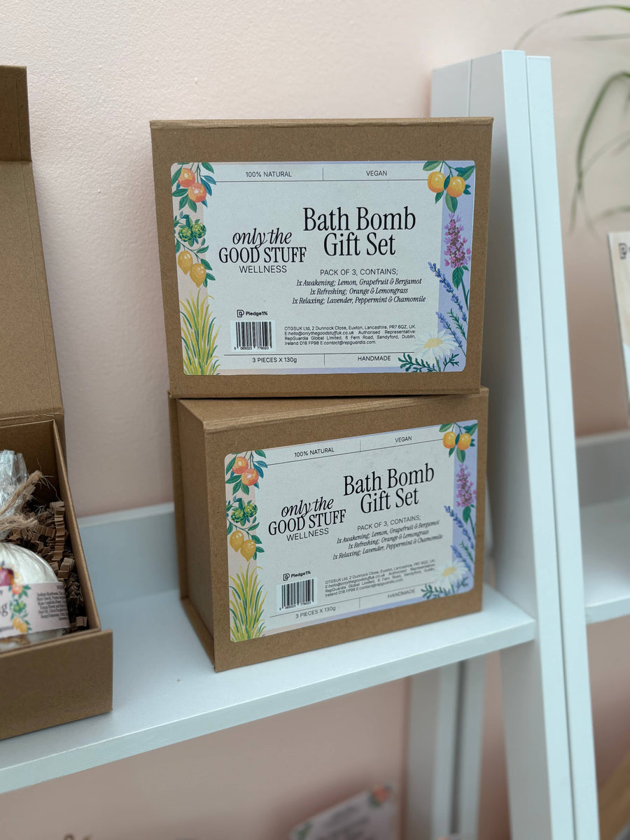 Luxury Bath Bomb Gift Set with Essential Oils – 3 Piece