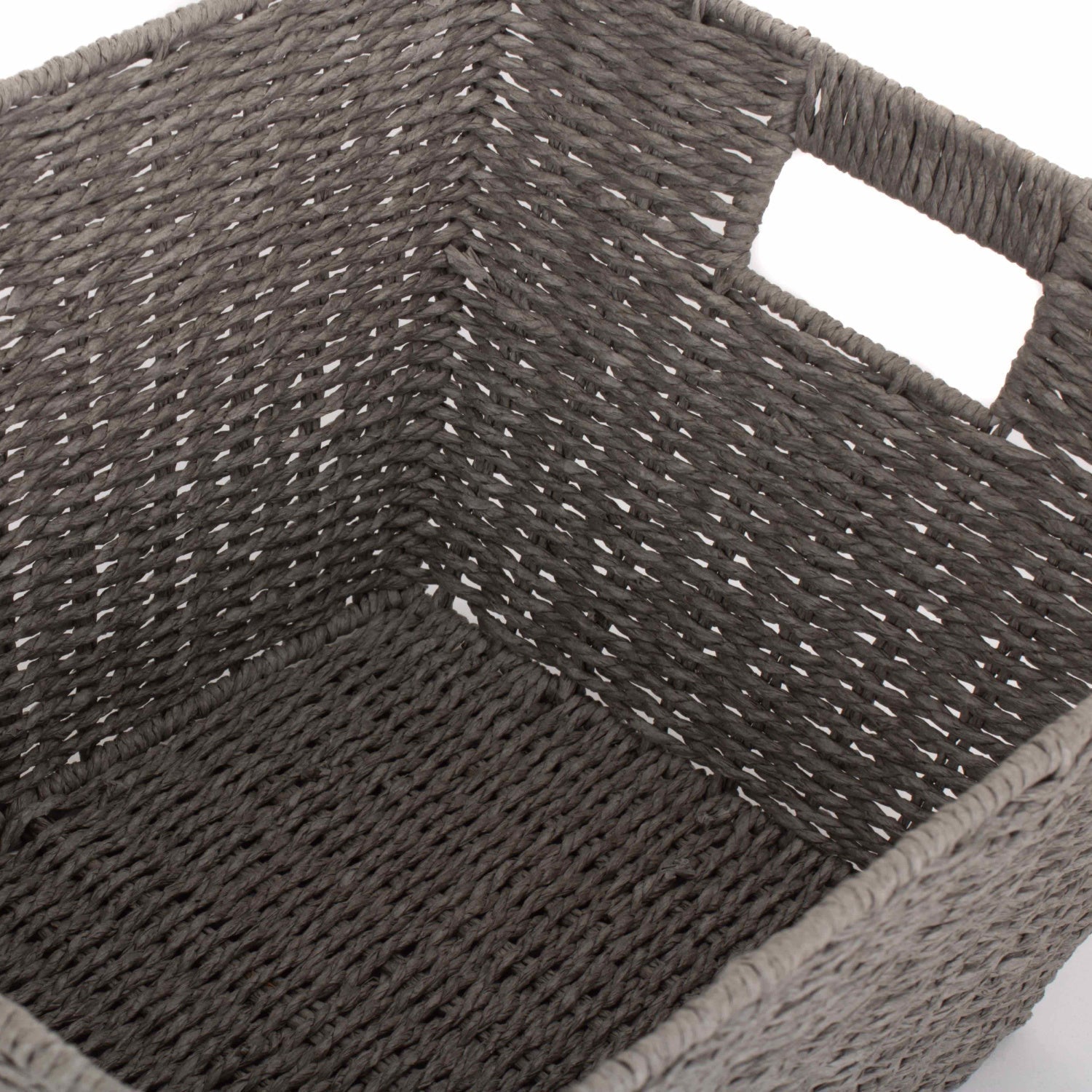 Deep Grey Paper Rope Tray Basket - Large - REGN