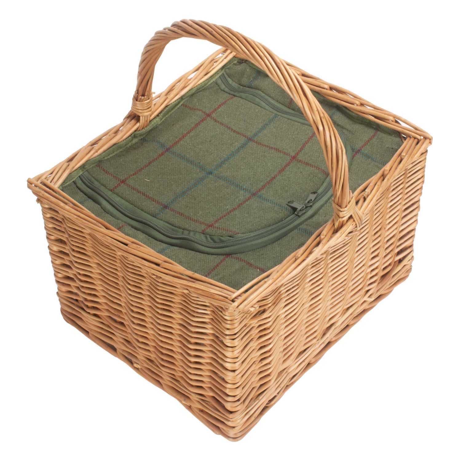Deluxe Butcher's Basket With Green Tweed Cooler Bag - REGN