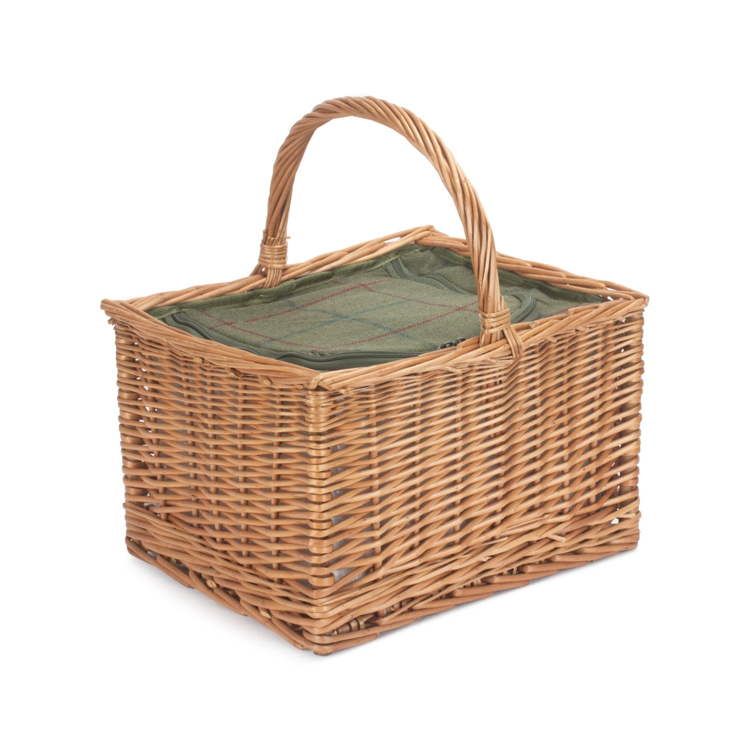 Deluxe Butcher's Basket With Green Tweed Cooler Bag - REGN