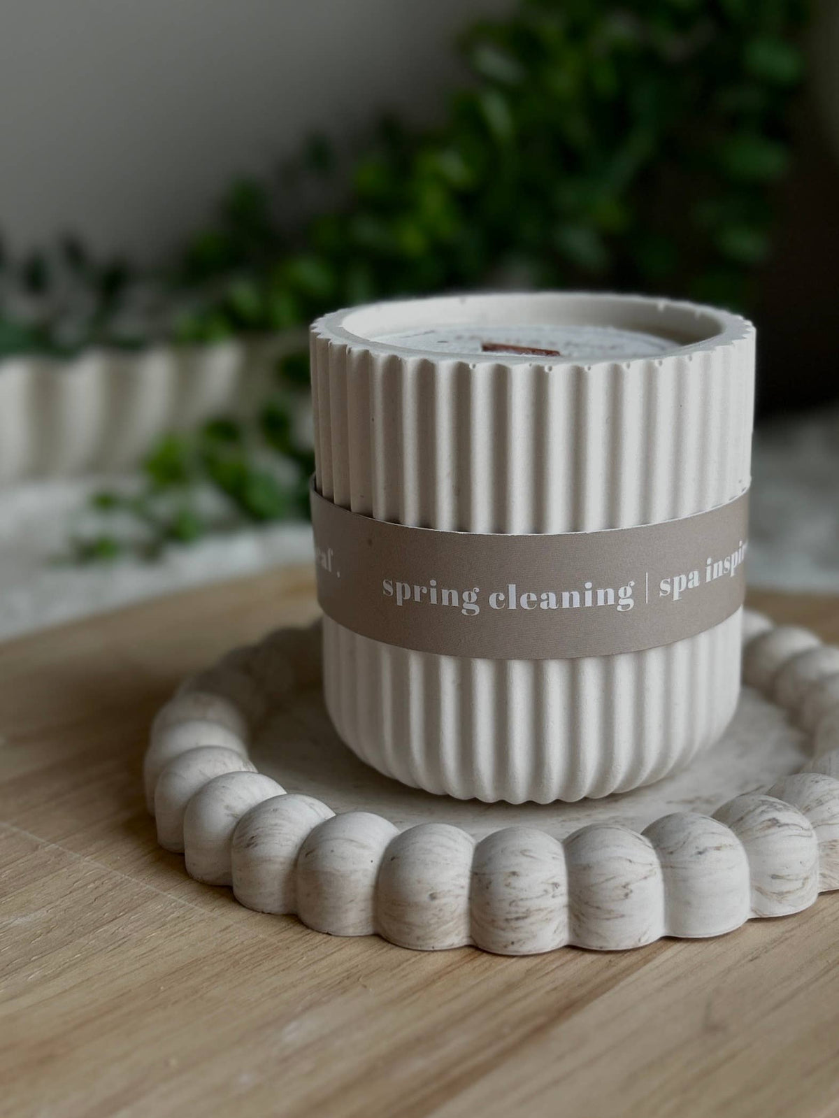 Clean Spa Scented Soy Wax Refillable Eco Candle – Stone | Up to 32 Hours