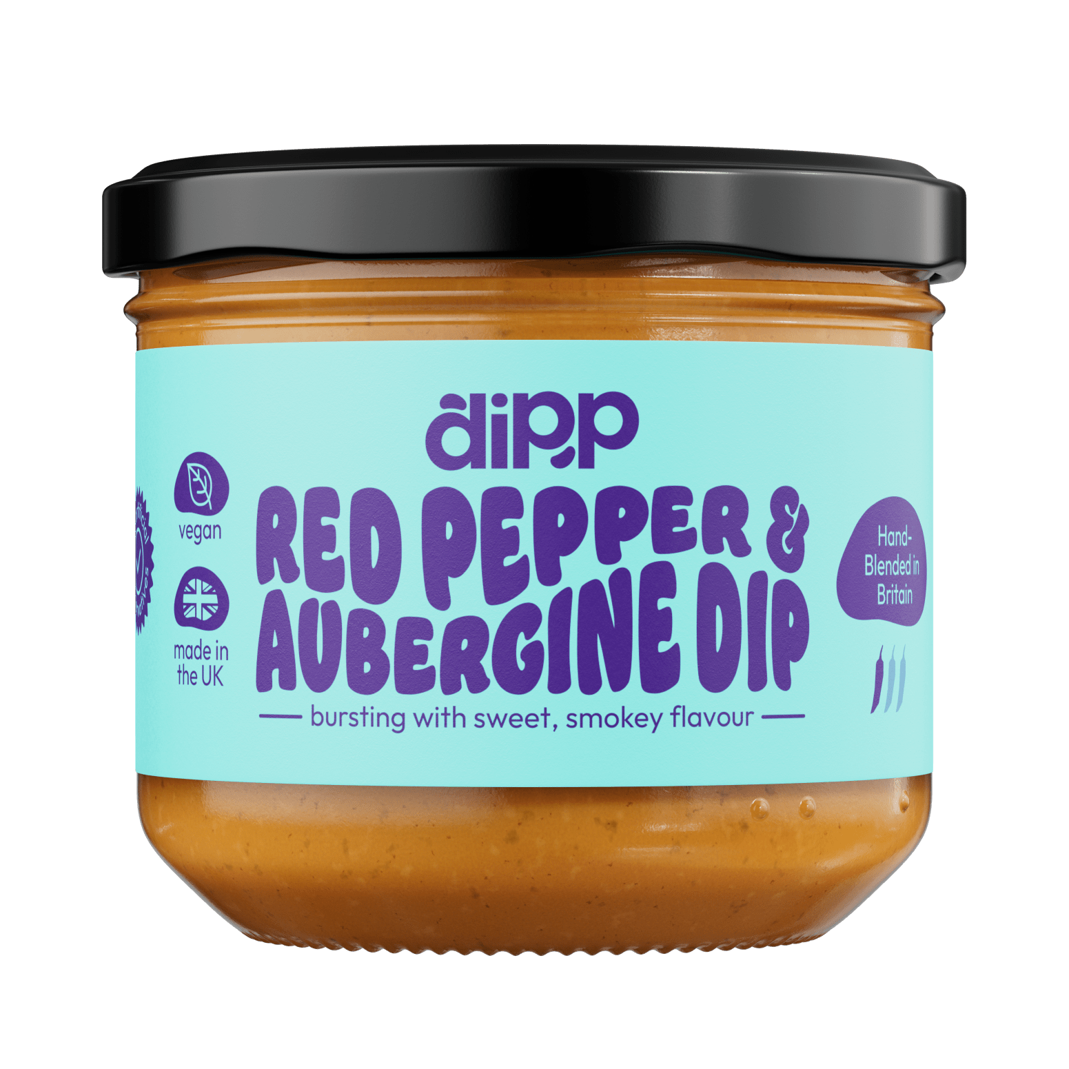 Dipp Red Pepper & Aubergine Dip 350g – Smoky Mediterranean Dip with No Artificial Preservatives - REGN