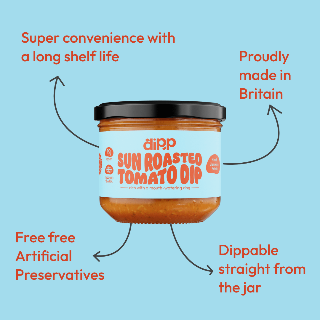 Dipp Sun Roasted Tomato Dip 350g – Rich Tomato Dip with No Artificial Preservatives - REGN