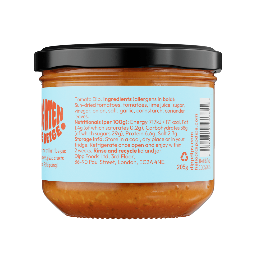 Dipp Sun Roasted Tomato Dip 350g – Rich Tomato Dip with No Artificial Preservatives - REGN