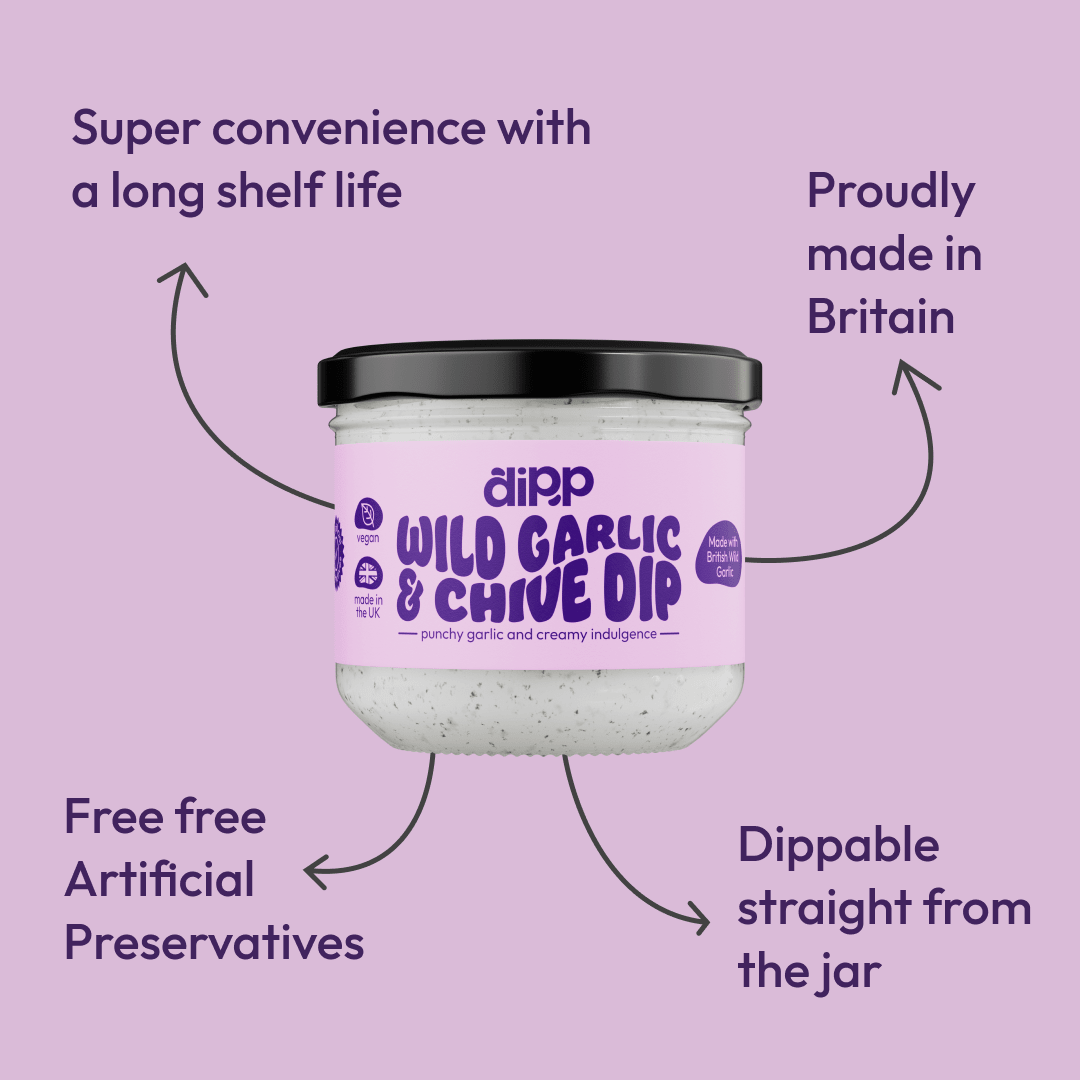 Dipp Wild Garlic & Chive Dip 350g with No Artificial Preservatives - REGN