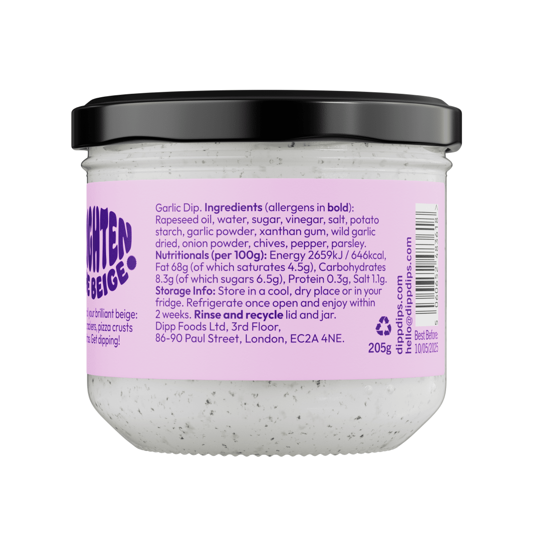 Dipp Wild Garlic & Chive Dip 350g with No Artificial Preservatives - REGN