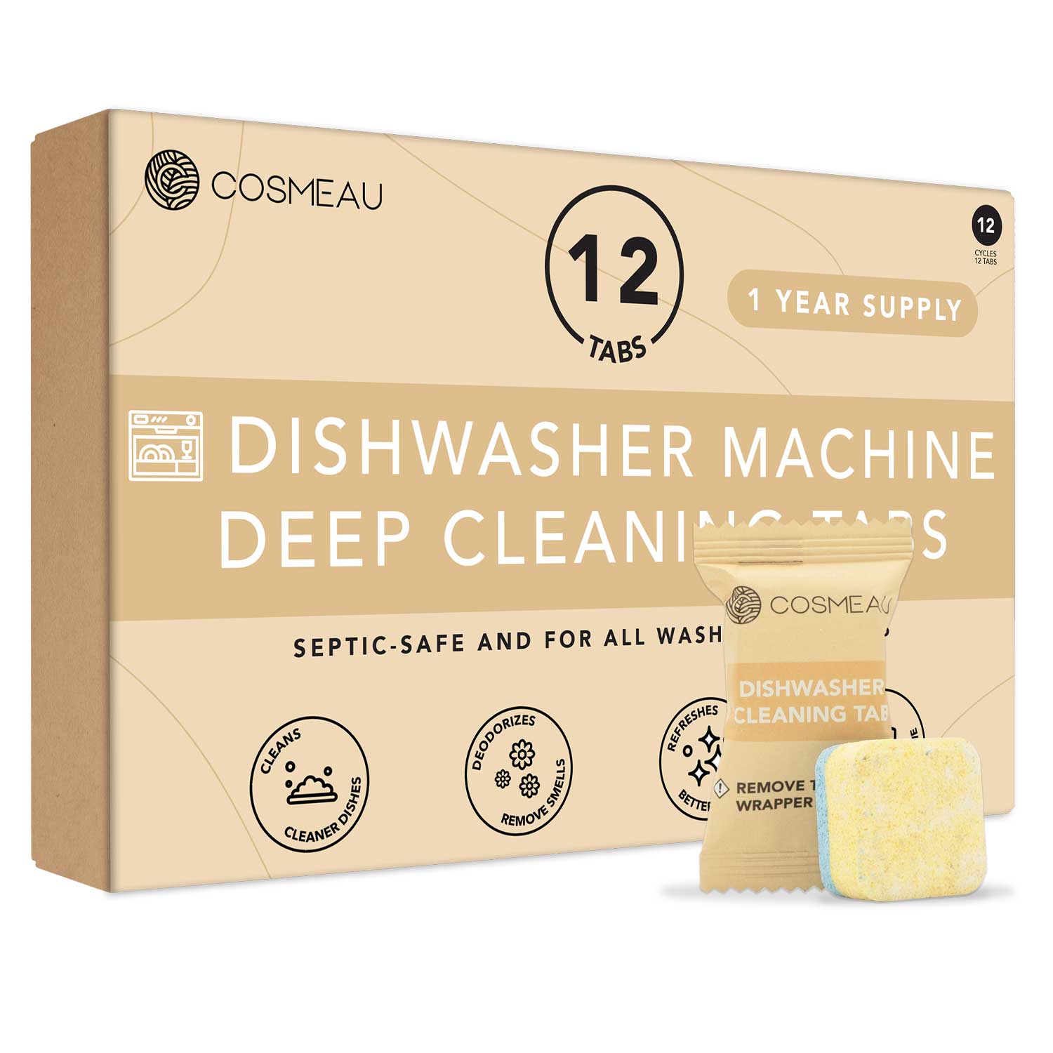 Dishwasher Deep Cleaning Tablets – 12 Pack for Fresh & Efficient Machines - REGN