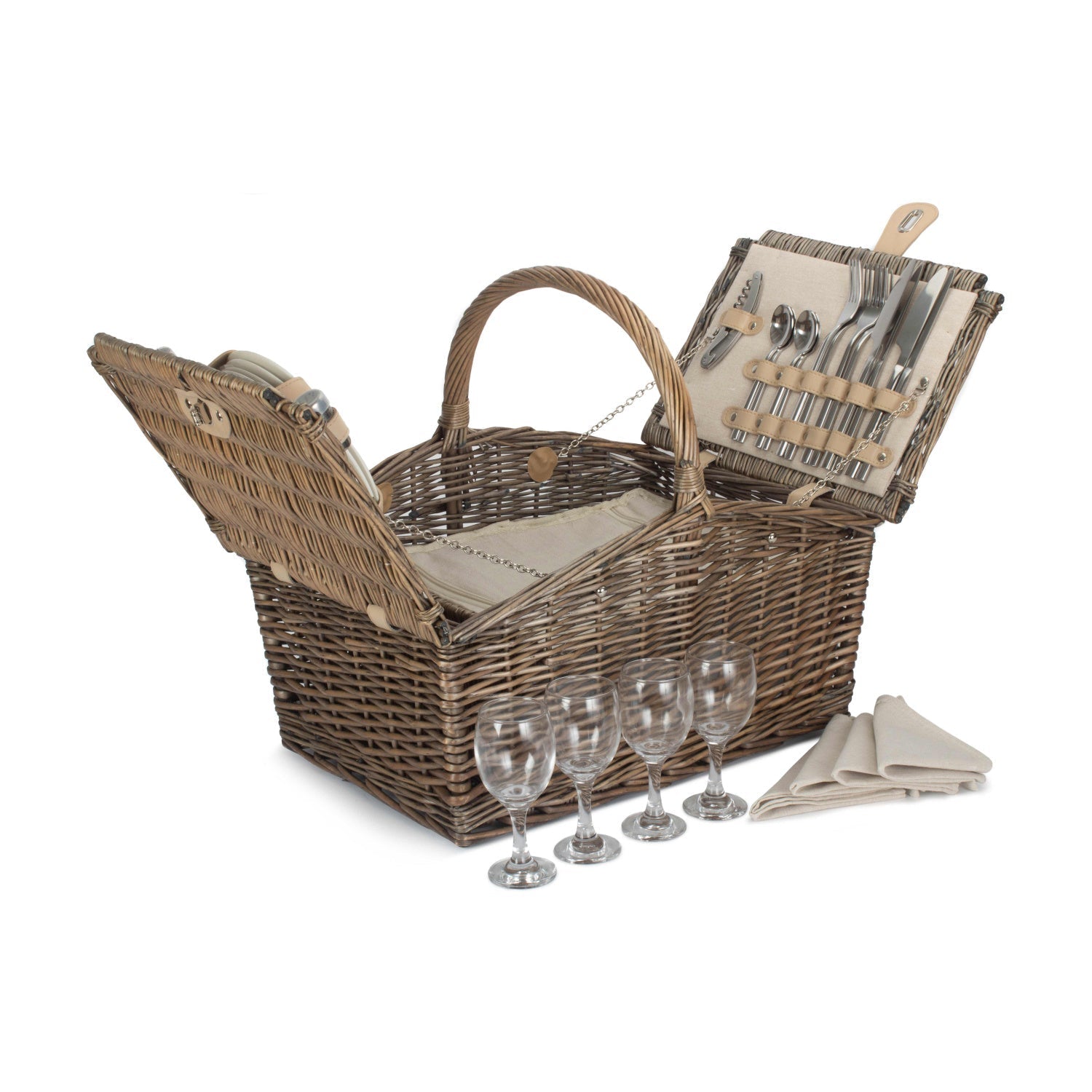 Double Lidded 4 Person Picnic Hamper - REGN