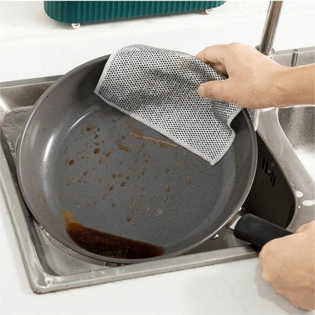 Double - Sided Stainless Steel Wire Dishcloths – Non - Scratch, Heavy - Duty Cloths | 10 Pack - REGN