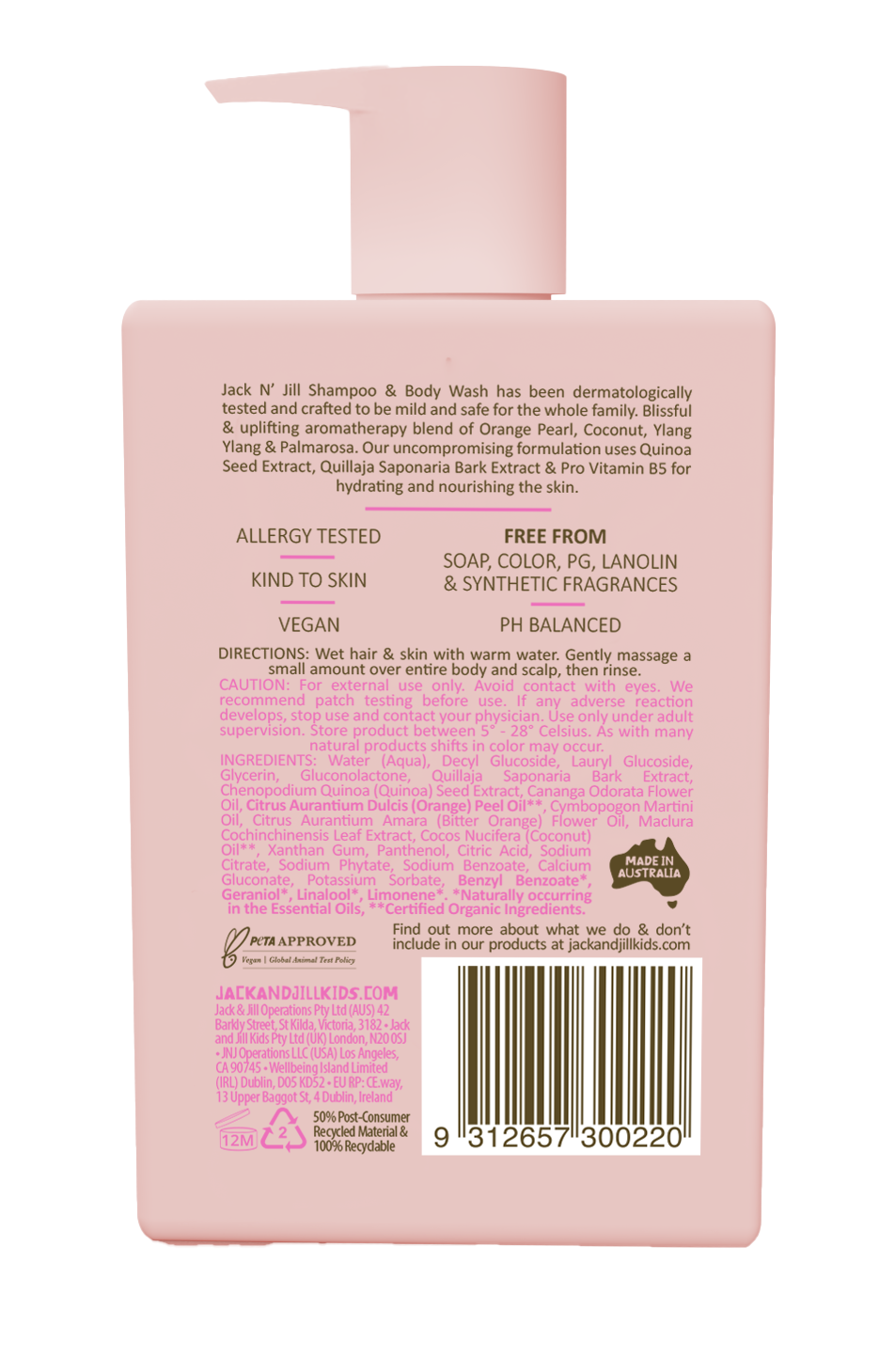Jack N’ Jill Kids Shampoo & Body Wash -  300ml
