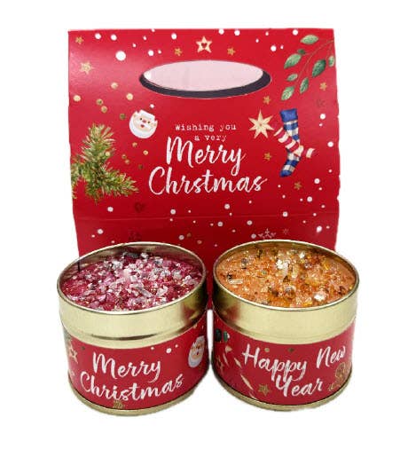 The Red One Christmas Candle Duo – Merry Christmas / Happy New Year | 2 Scented Candles
