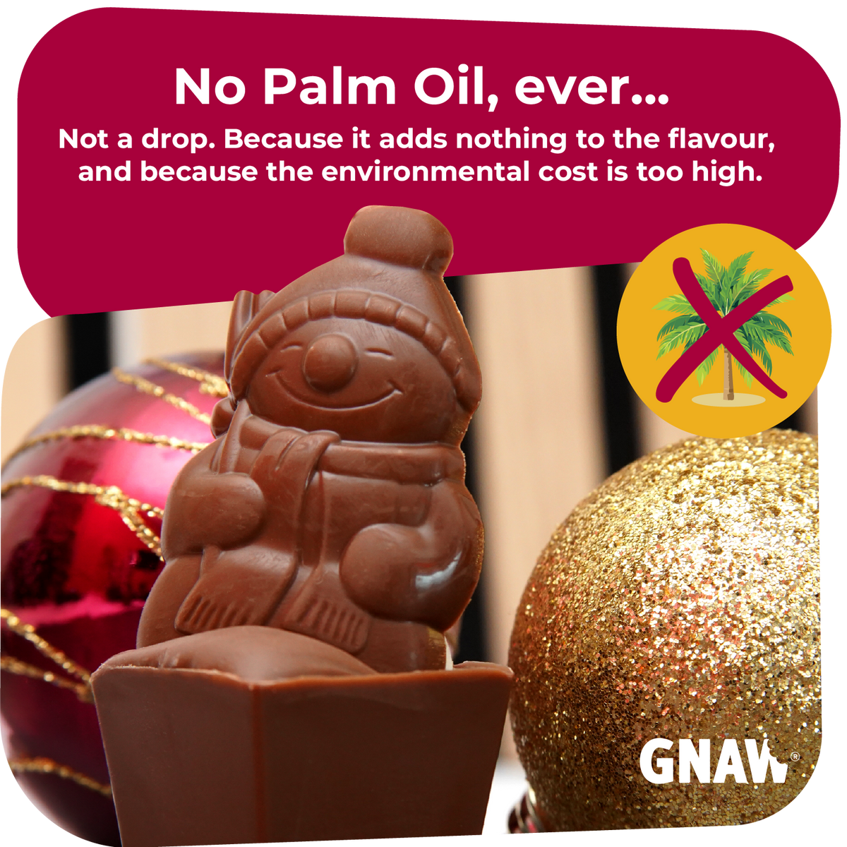 GNAW Merry Christmas Snowman Hot Chocolate Spoon | 40% Colombian Milk Chocolate