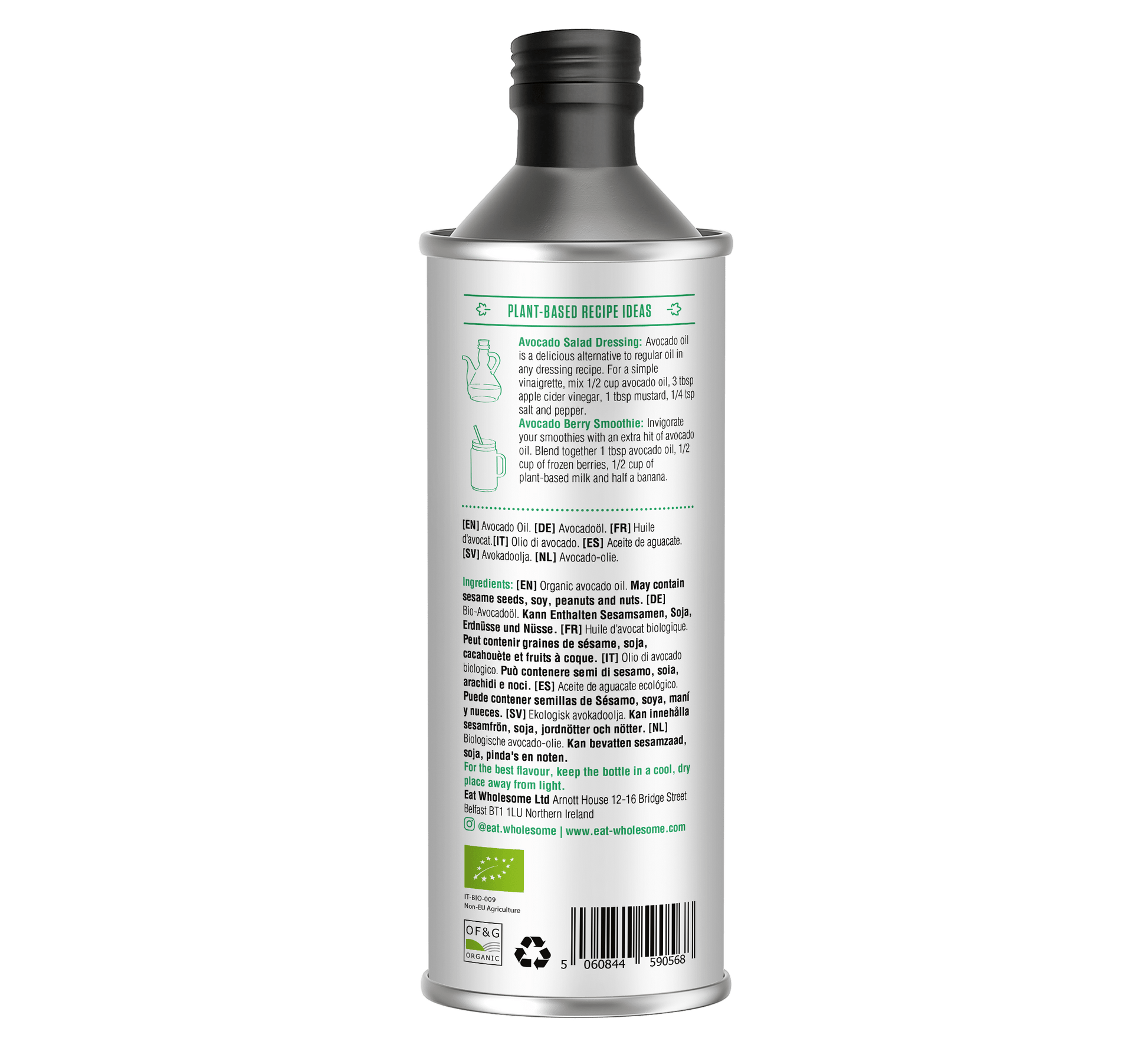 Eat Wholesome Organic Avocado Oil 500ml | Cold-Pressed - REGN