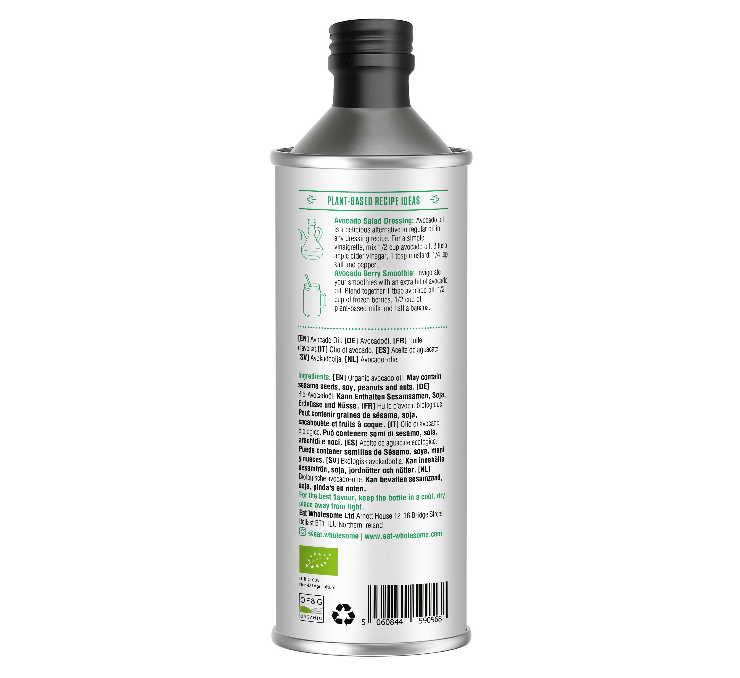 Eat Wholesome Organic Avocado Oil 500ml | Cold-Pressed - REGN