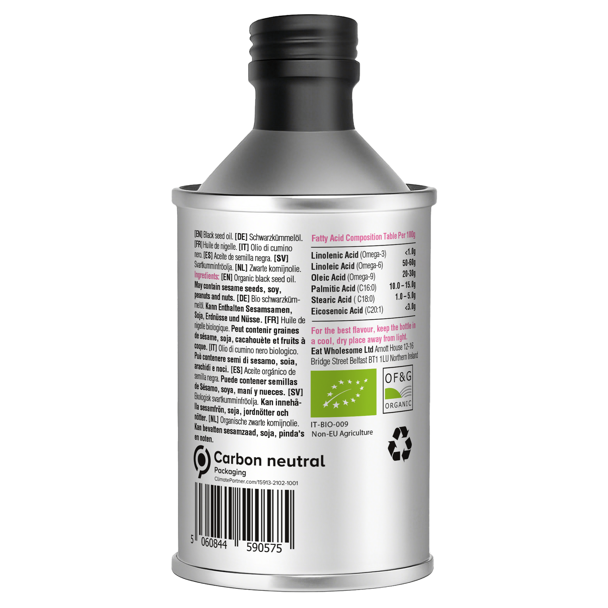 Eat Wholesome Organic Black Seed Oil 250ml | Cold-Pressed - REGN
