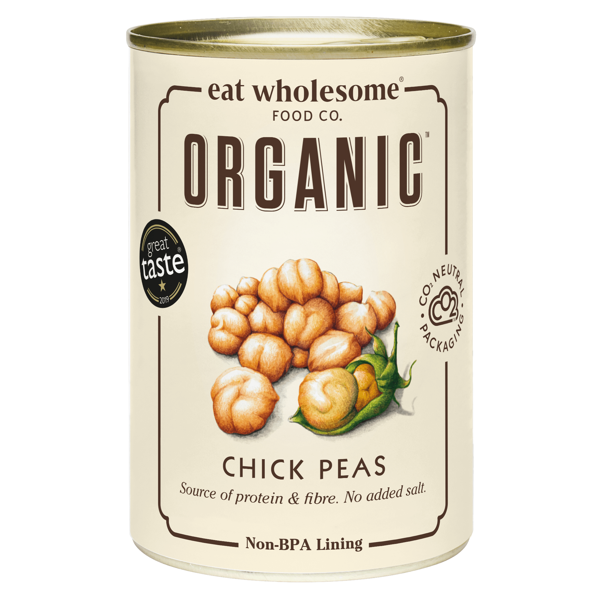 Eat Wholesome Organic Chick Peas 400g – No Added Salt - REGN