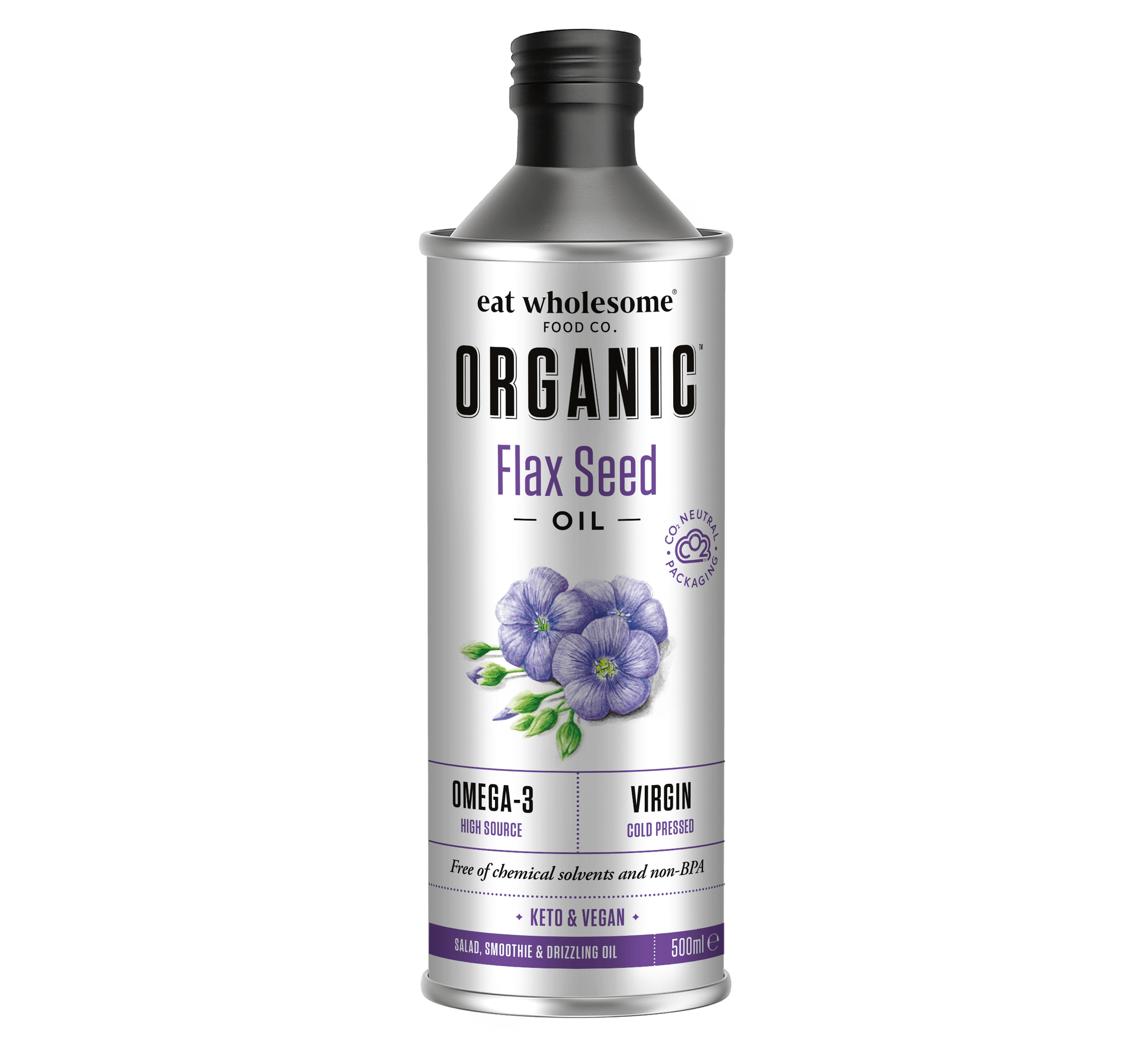 Eat Wholesome Organic Flax Seed Oil 500ml | Cold-Pressed - REGN