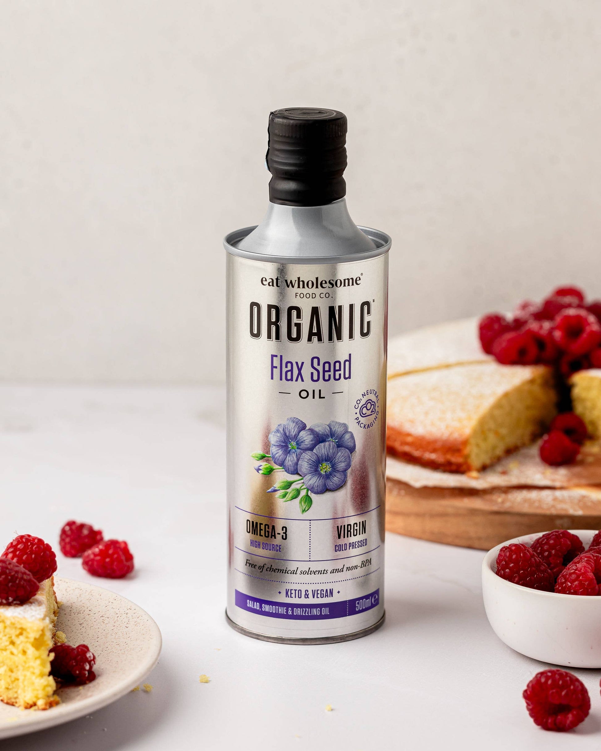Eat Wholesome Organic Flax Seed Oil 500ml | Cold-Pressed - REGN