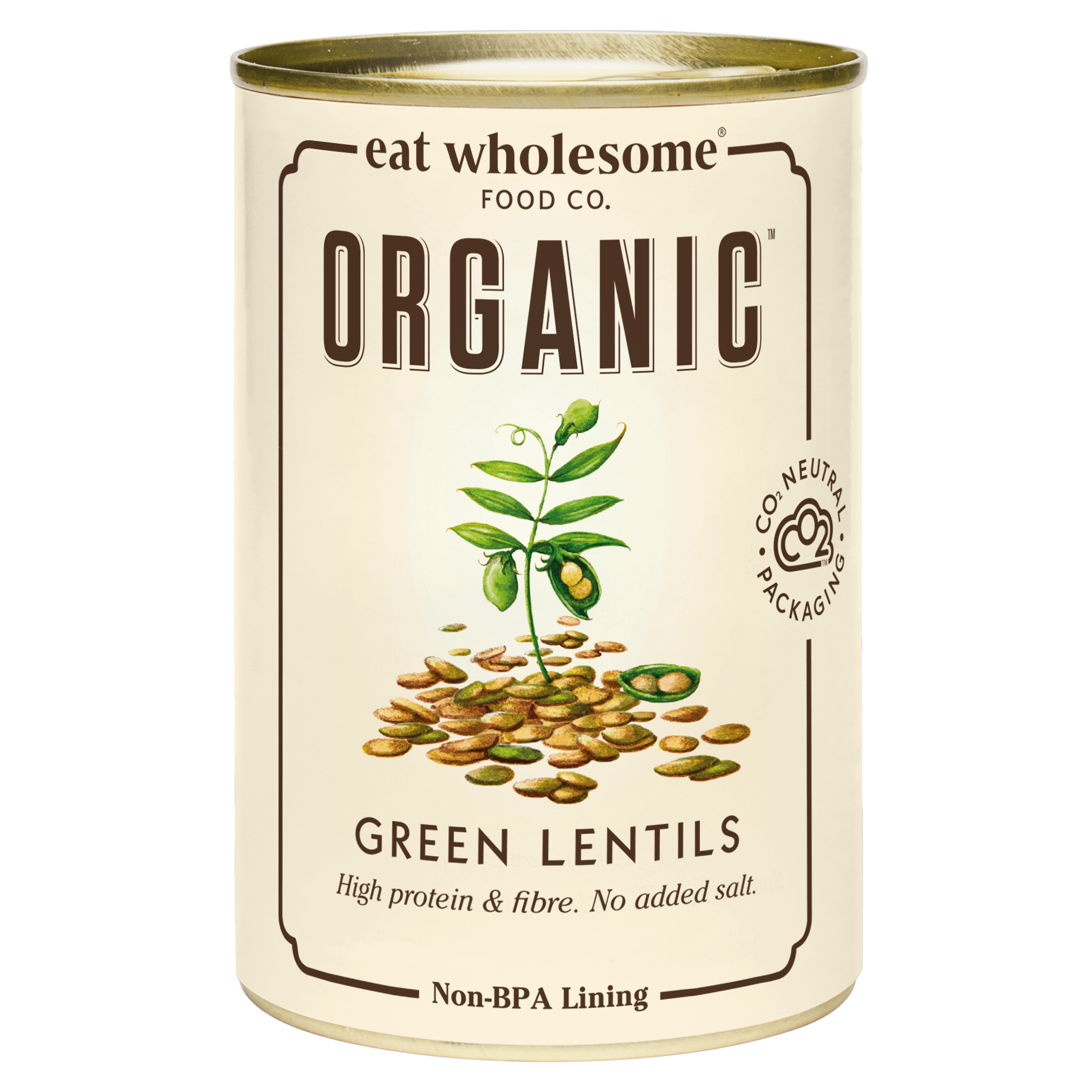 Eat Wholesome Organic Green Lentils 400g – No Added Salt - REGN