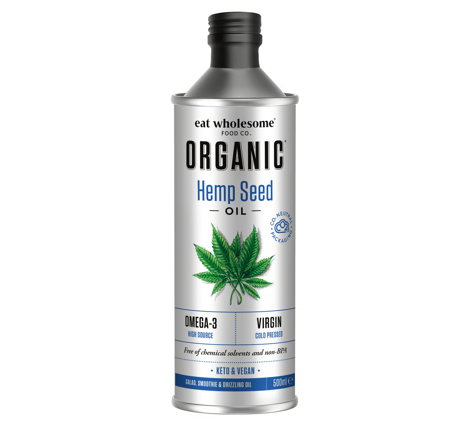 Eat Wholesome Organic Hemp Seed Oil 500ml | Cold-Pressed - REGN