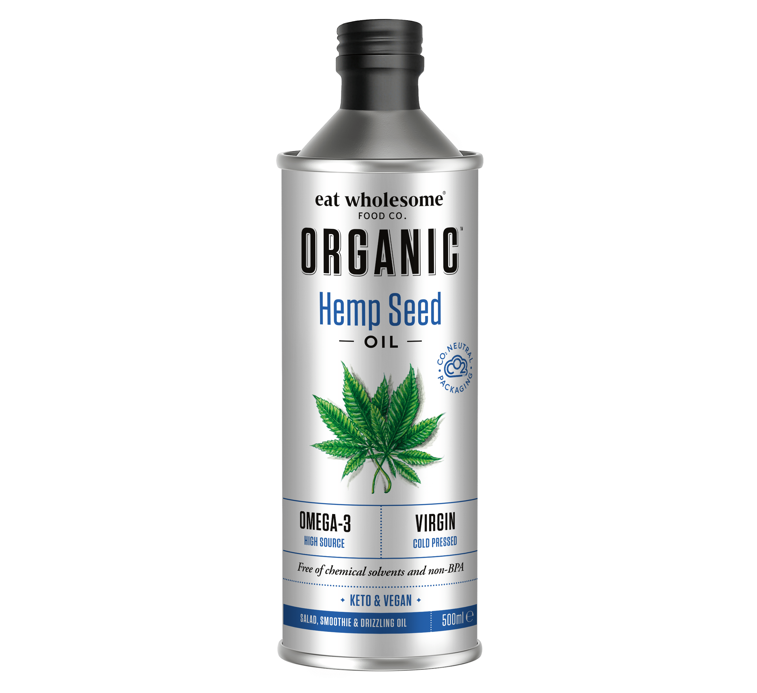 Eat Wholesome Organic Hemp Seed Oil 500ml | Cold-Pressed - REGN