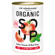 Eat Wholesome Organic Tomato & Basil Soup 400g – Smooth Ready to Heat Soup - REGN