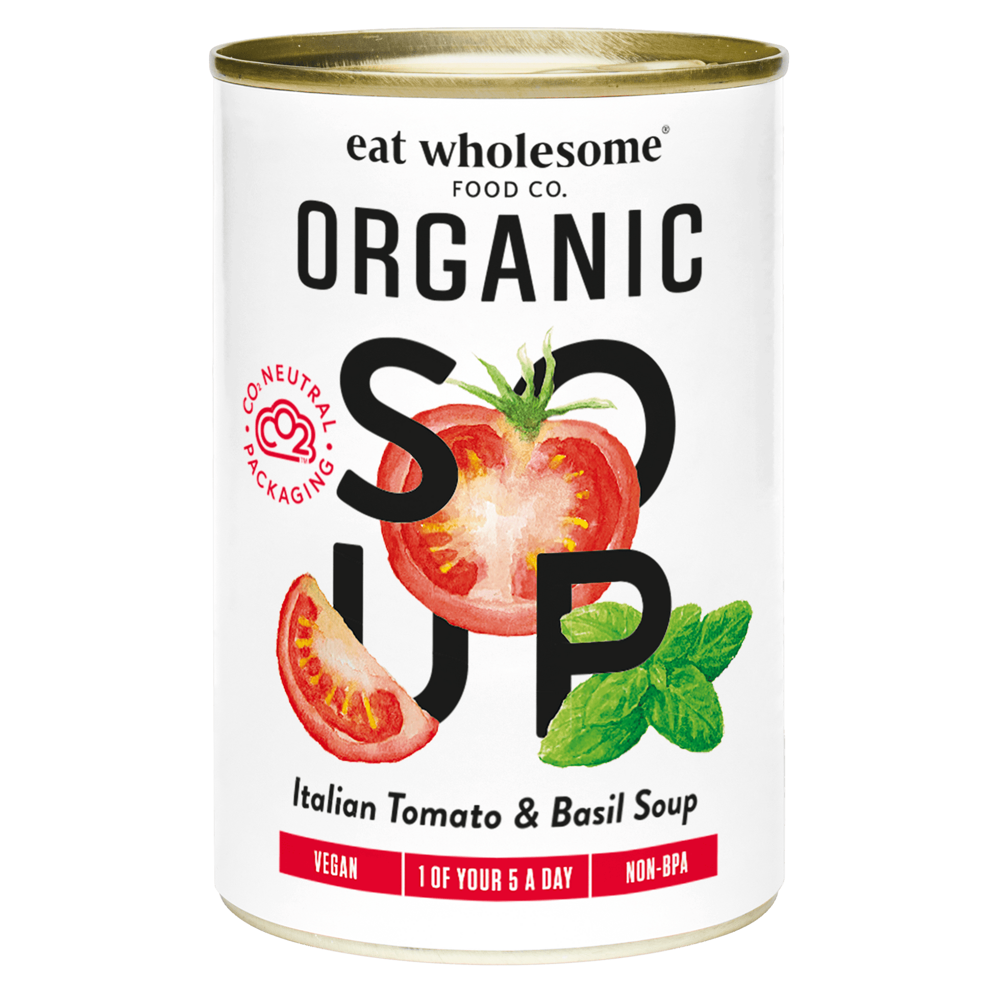 Eat Wholesome Organic Tomato & Basil Soup 400g – Smooth Ready to Heat Soup - REGN