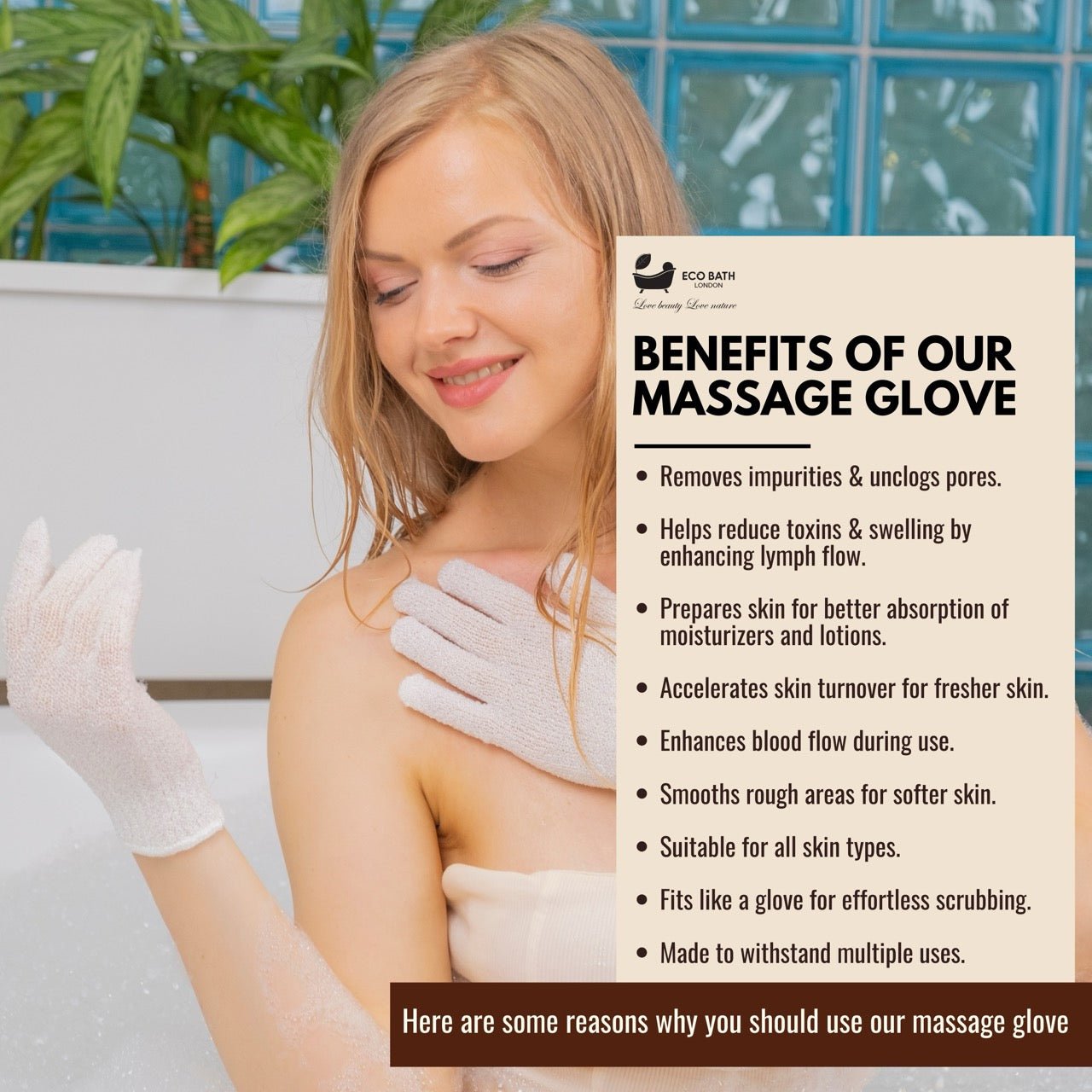 Eco Bath London 1 Pair of Exfoliating Body Gloves - REGN