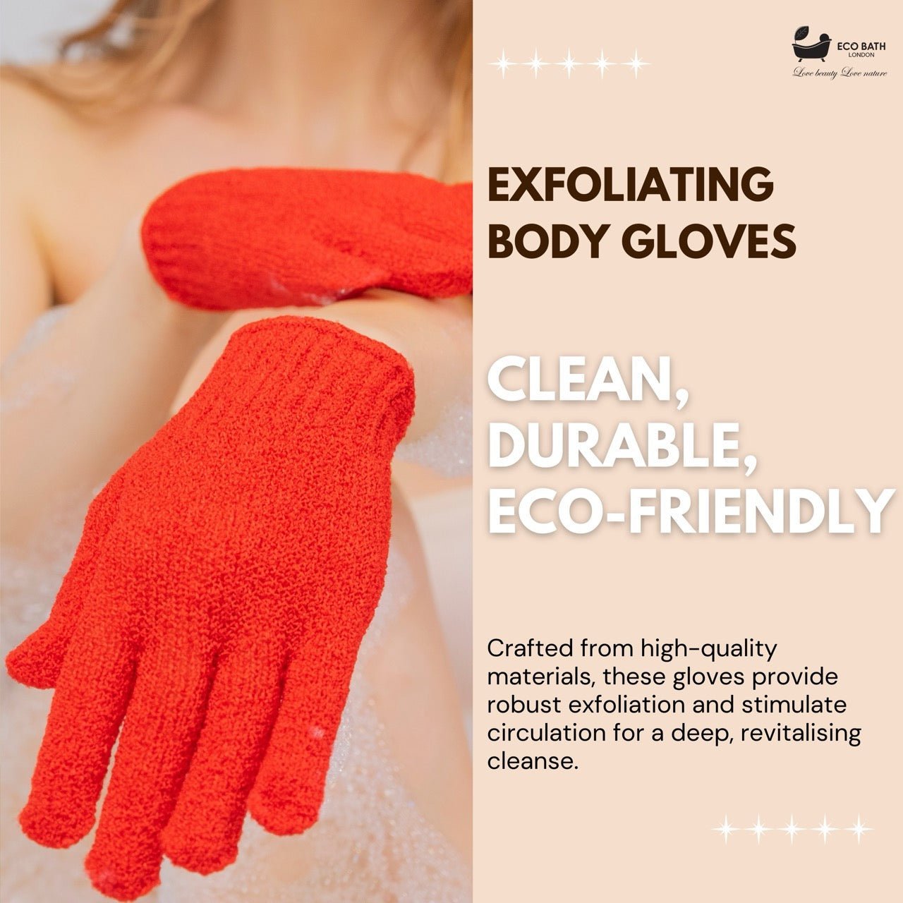 Eco Bath London 1 Pair of Exfoliating Body Gloves - REGN