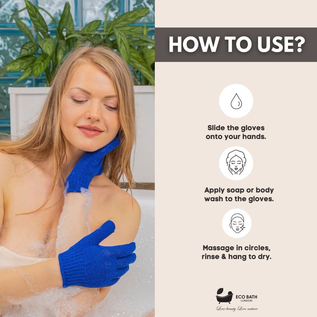 Eco Bath London 1 Pair of Exfoliating Body Gloves - REGN