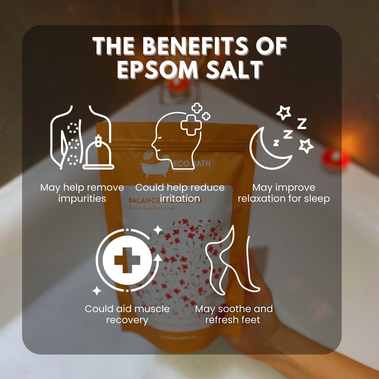 Eco Bath London Balance and Calming Epsom Salt Bath Soak - Pouch | 500g & 1000g - REGN