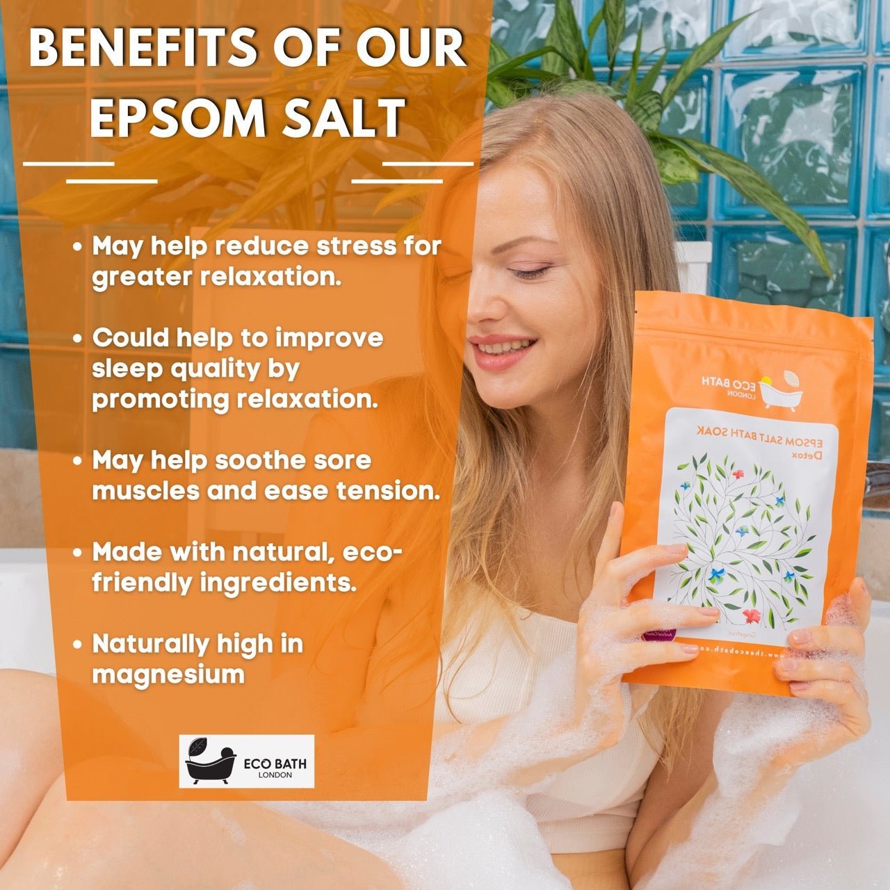 Eco Bath London Balance and Calming Epsom Salt Bath Soak - Pouch | 500g & 1000g - REGN