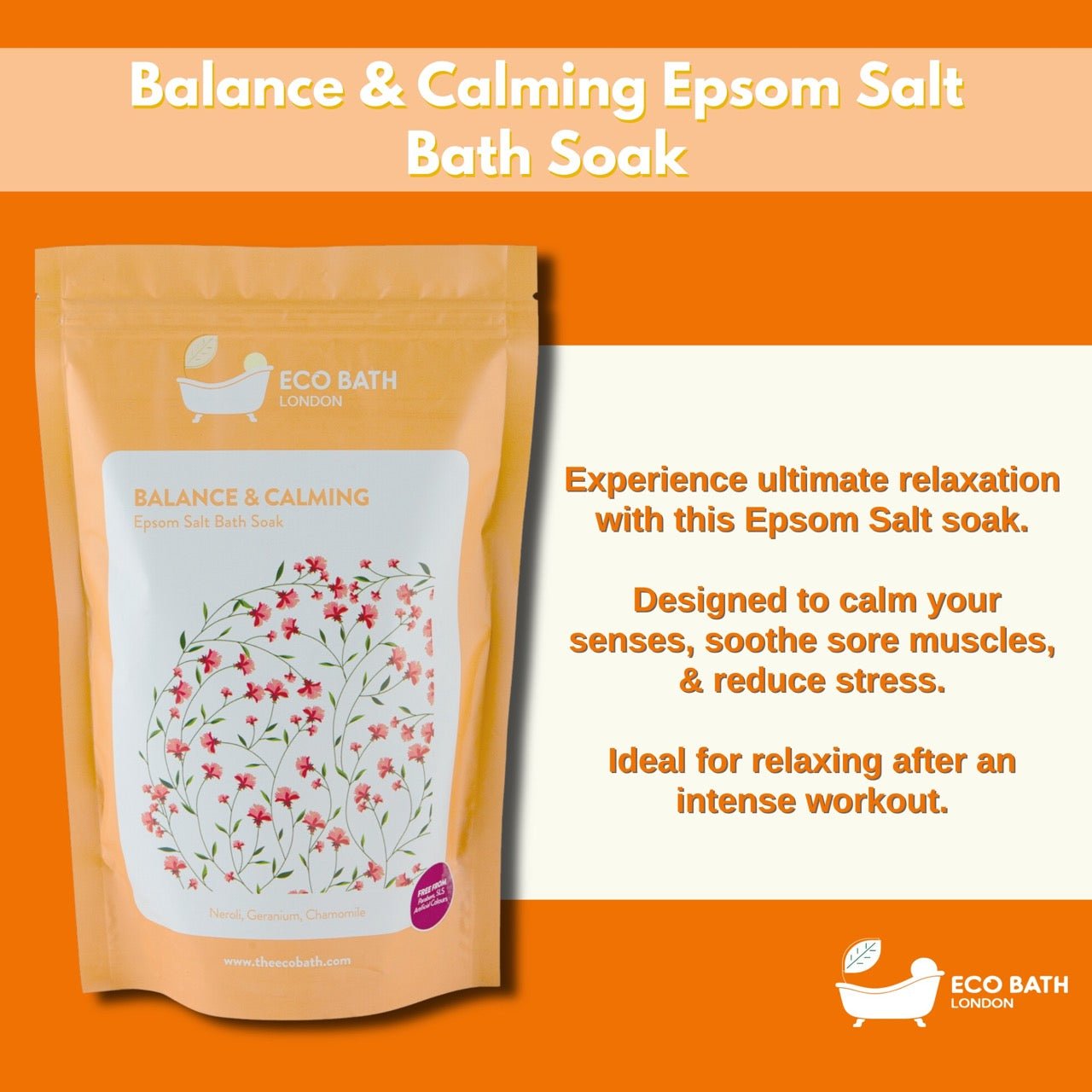 Eco Bath London Balance and Calming Epsom Salt Bath Soak - Pouch | 500g & 1000g - REGN