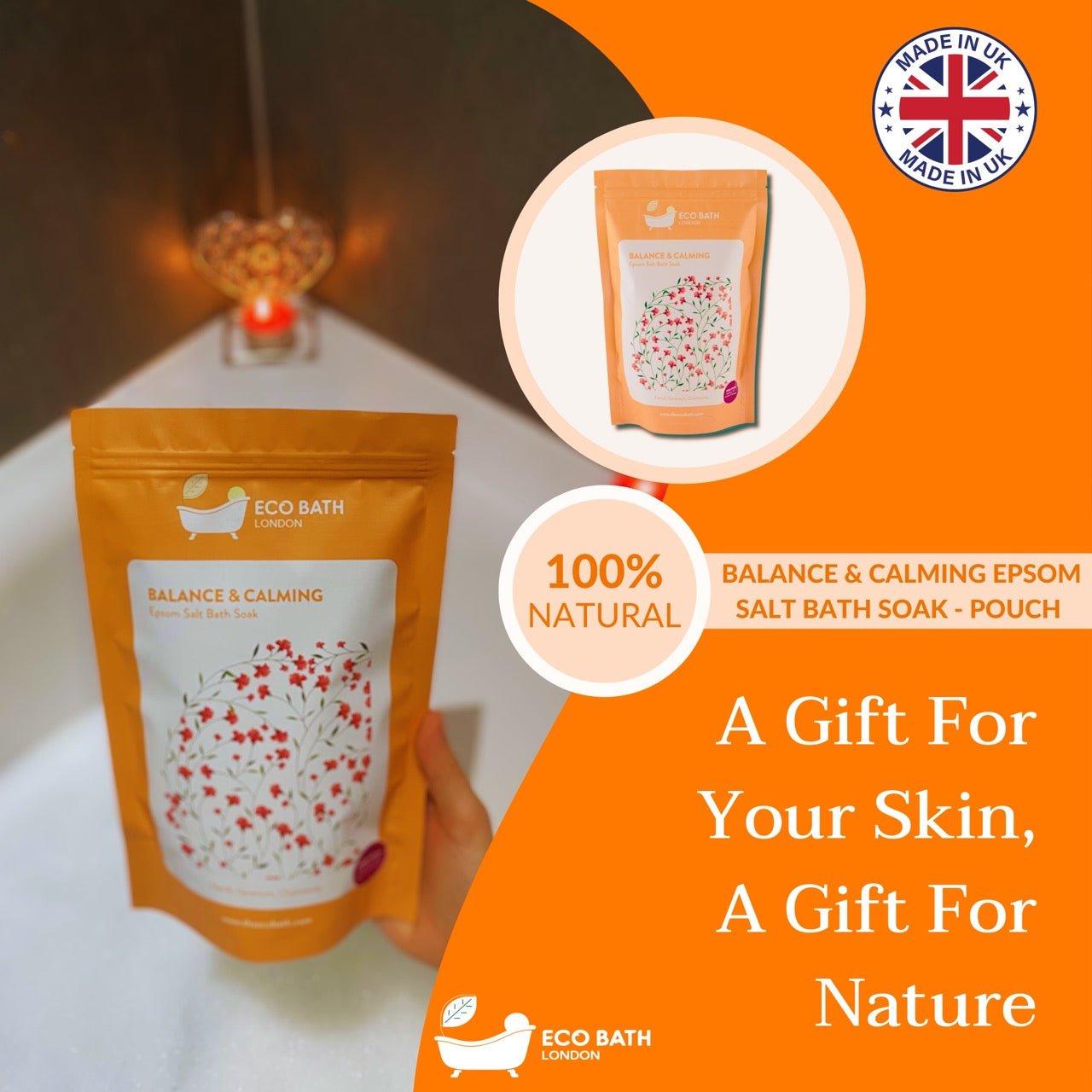 Eco Bath London Balance and Calming Epsom Salt Bath Soak - Pouch | 500g & 1000g - REGN