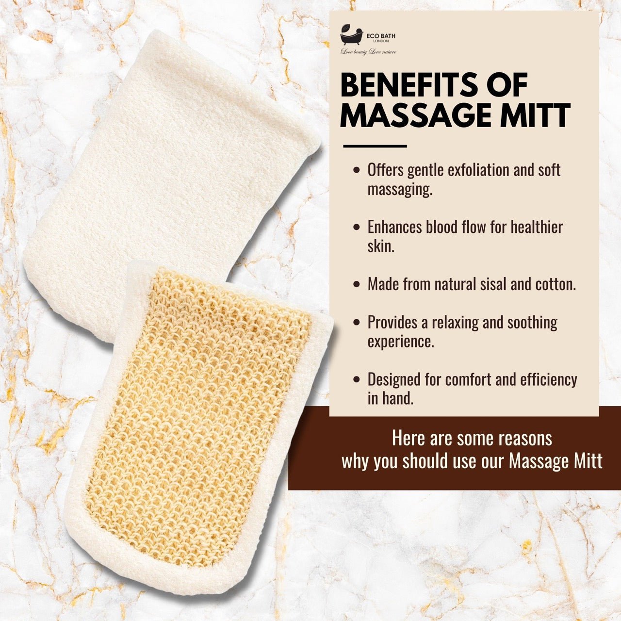 Eco Bath London Bamboo and Cotton Massage Mitt - REGN