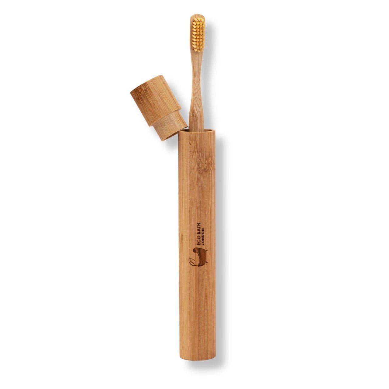 Eco Bath London Bamboo Toothbrush in Bamboo Tube Travel Case - REGN