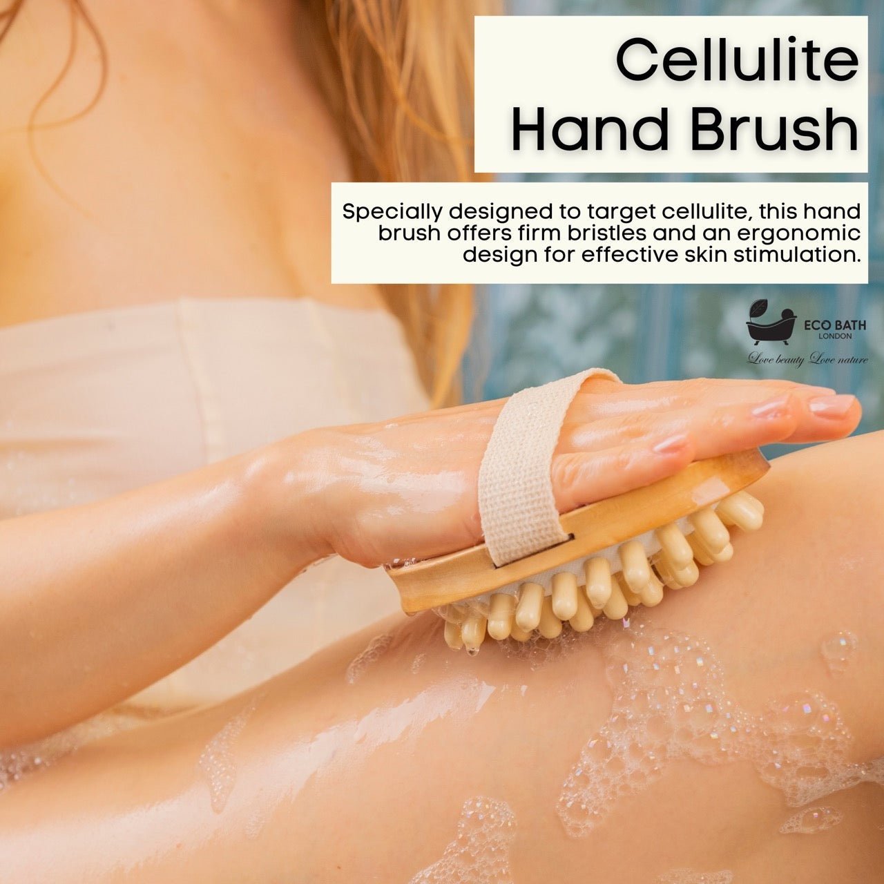 Eco Bath London Cellulite Hand Brush - Effective Cellulite Remover and Massager for Smooth, Toned Skin - REGN