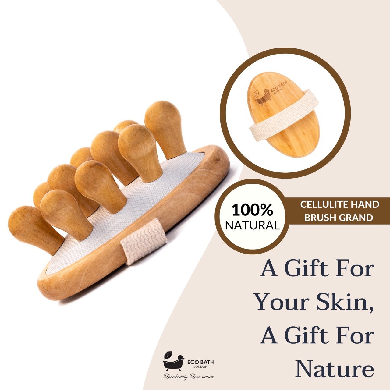Eco Bath London Cellulite Hand Brush Grand - Cellulite Treatment Brush - REGN