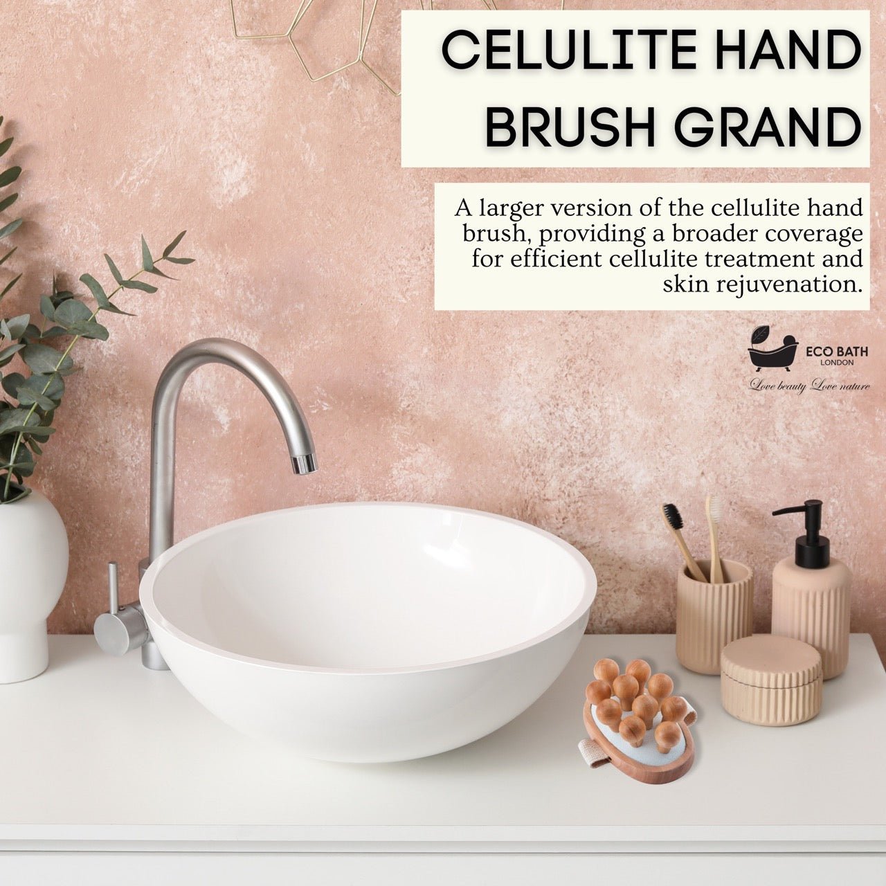Eco Bath London Cellulite Hand Brush Grand - Cellulite Treatment Brush - REGN