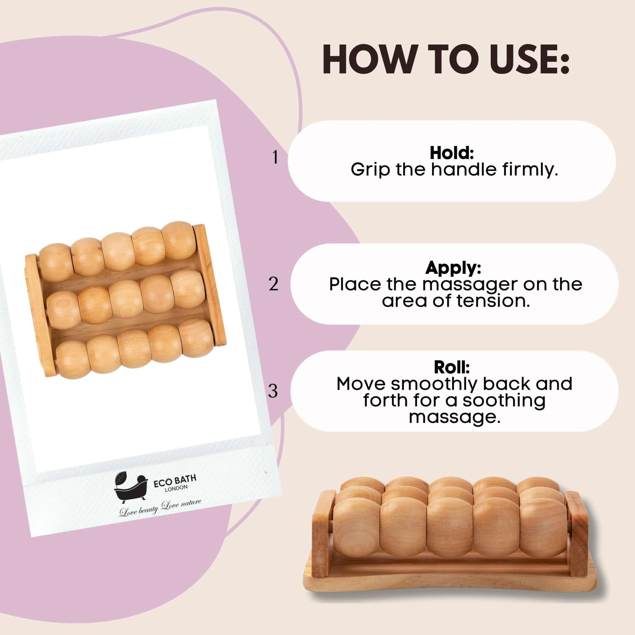 Eco Bath London Foot Roller - Wooden Foot Roller Massager for Pain Relief and Improved Circulation - REGN