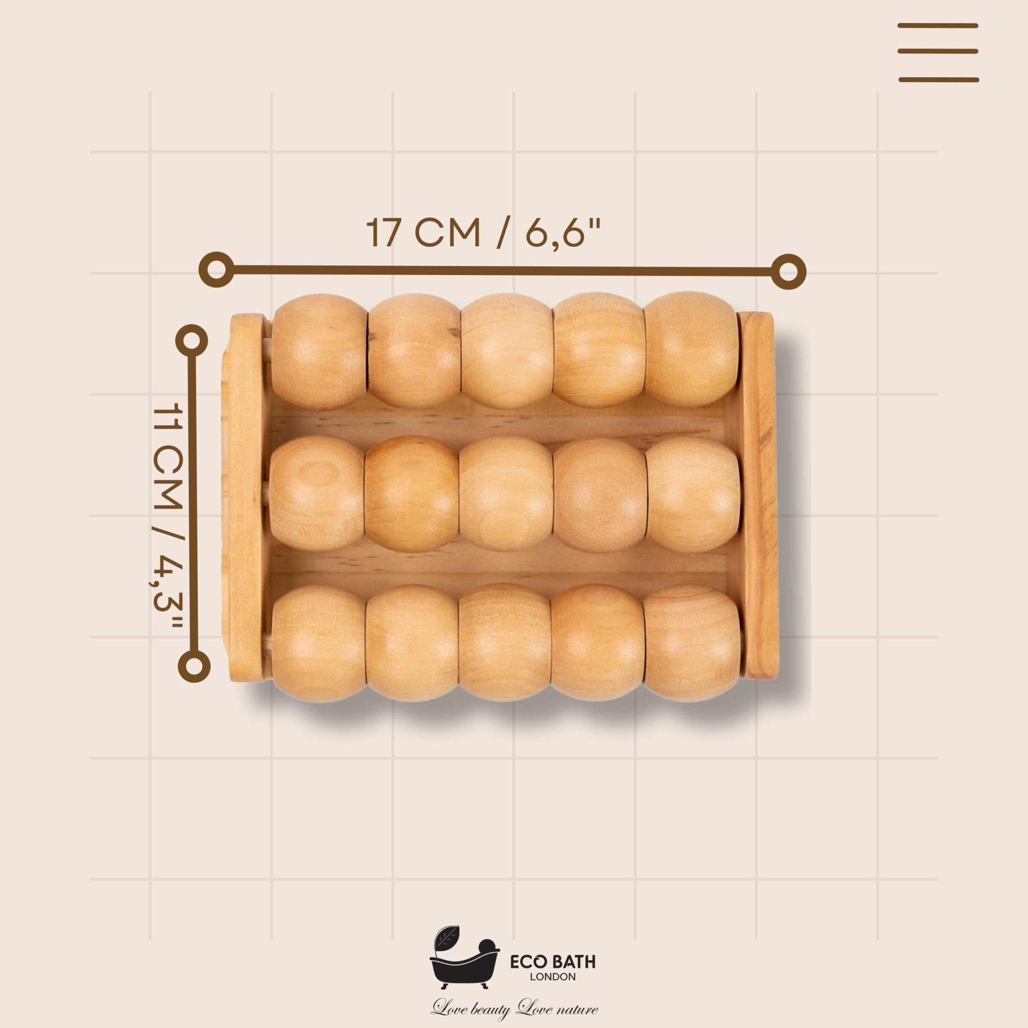 Eco Bath London Foot Roller - Wooden Foot Roller Massager for Pain Relief and Improved Circulation - REGN