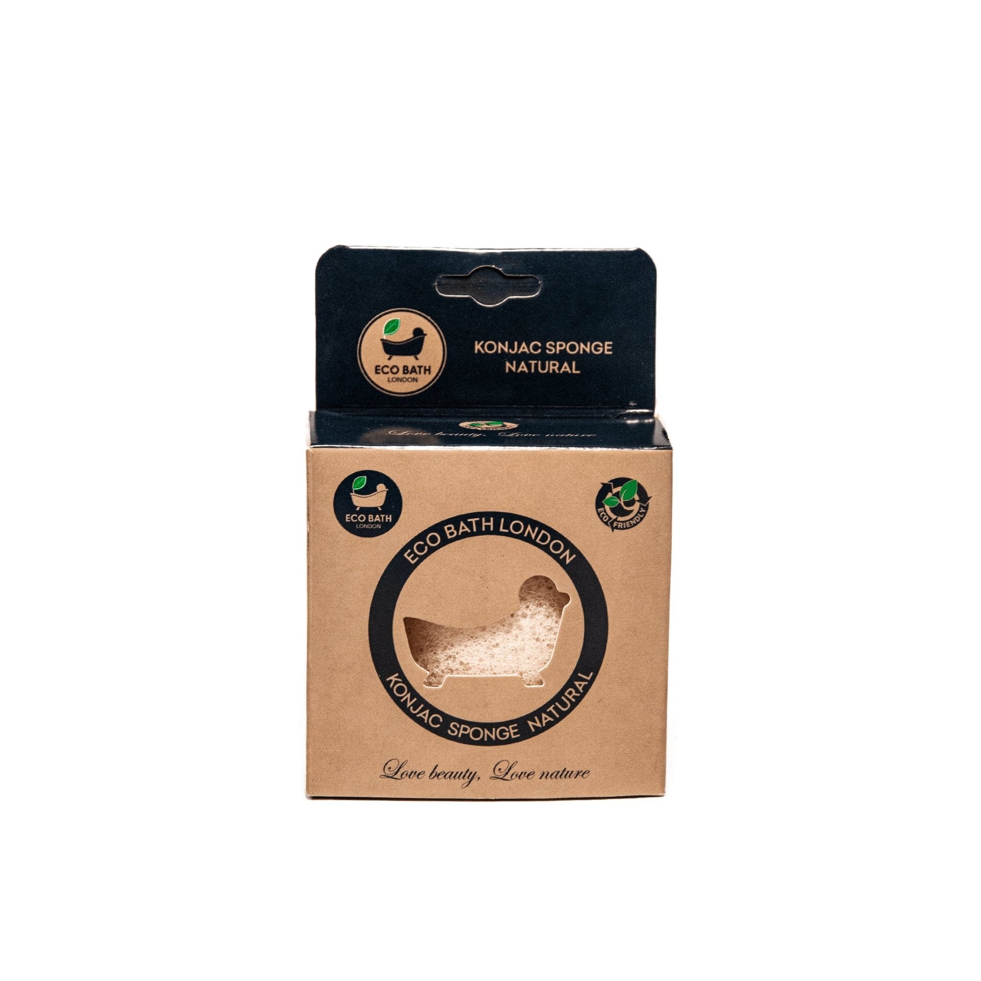 Eco Bath London Konjac Sponge Charcoal - Natural Exfoliating Sponge for Facial Deep Cleansing - REGN