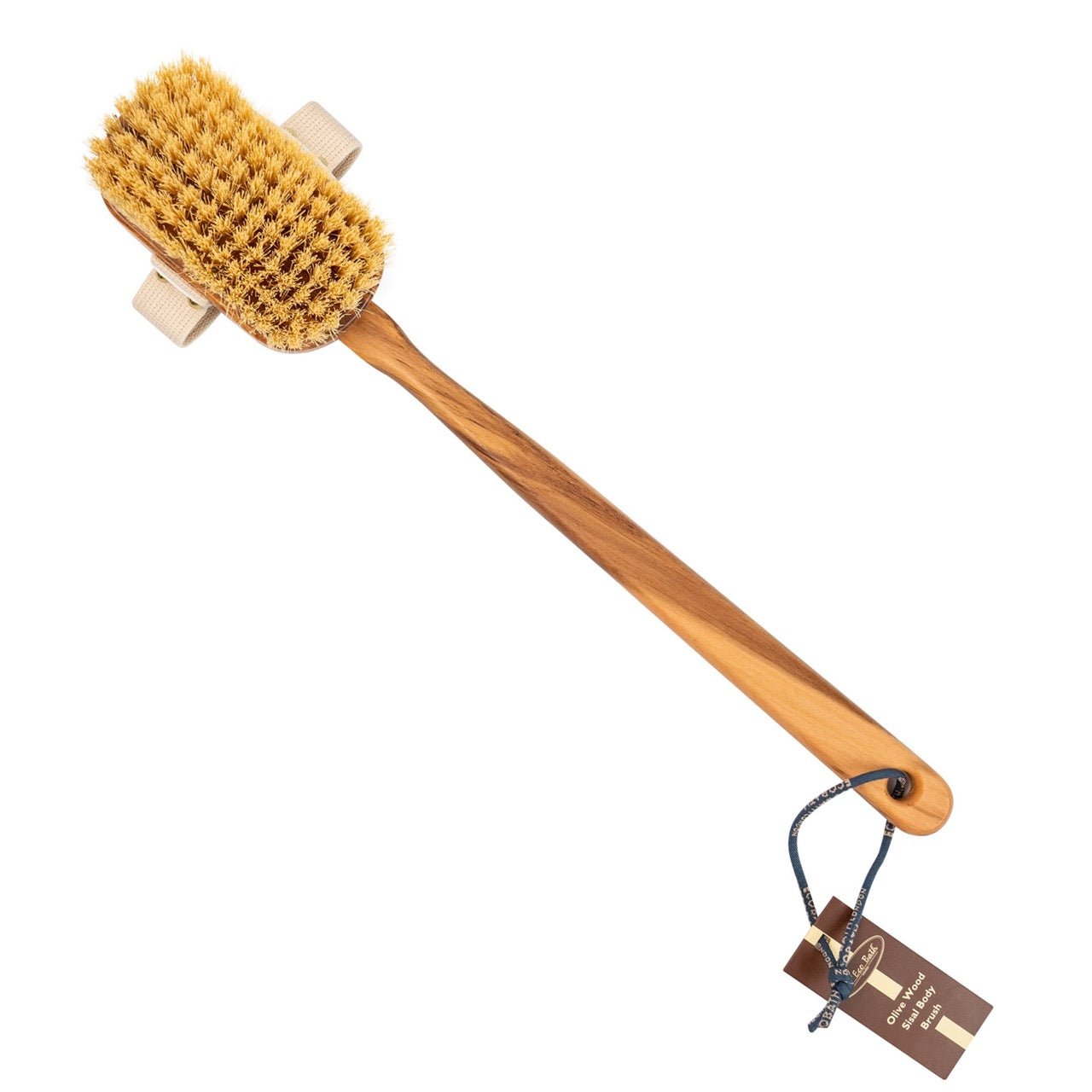 Eco Bath London Luxury Natural Sisal Olive Wood Body Brush - The Ultimate Dry Brushing Body Brush - REGN