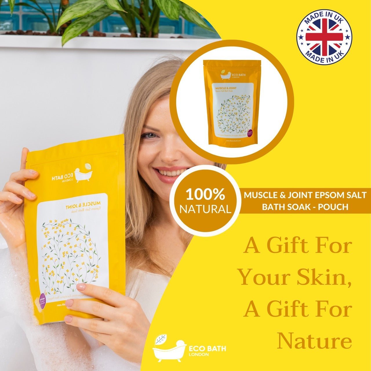 Eco Bath London Muscle and Joint Epsom Salt Bath Soak - Pouch | 500g & 1000g - REGN