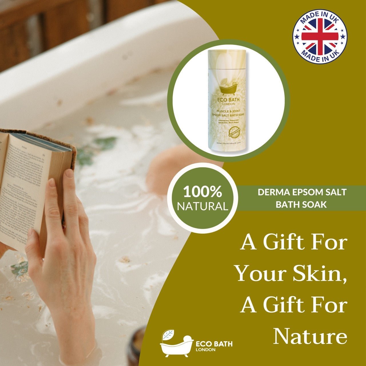 Eco Bath London Muscle and Joint Epsom Salt Bath Soak - Tube - REGN