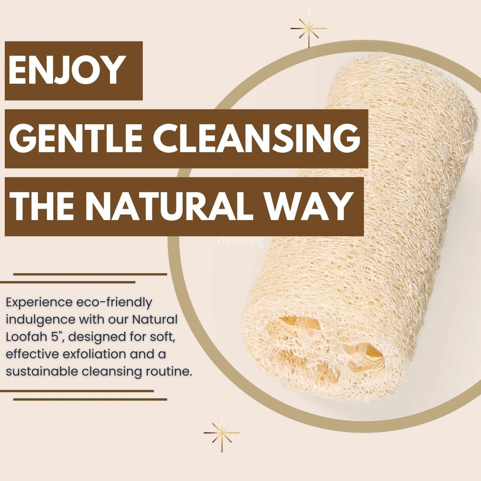 Eco Bath London Natural Loofah 5 inch with String - Premium Exfoliating Bath Sponge - REGN