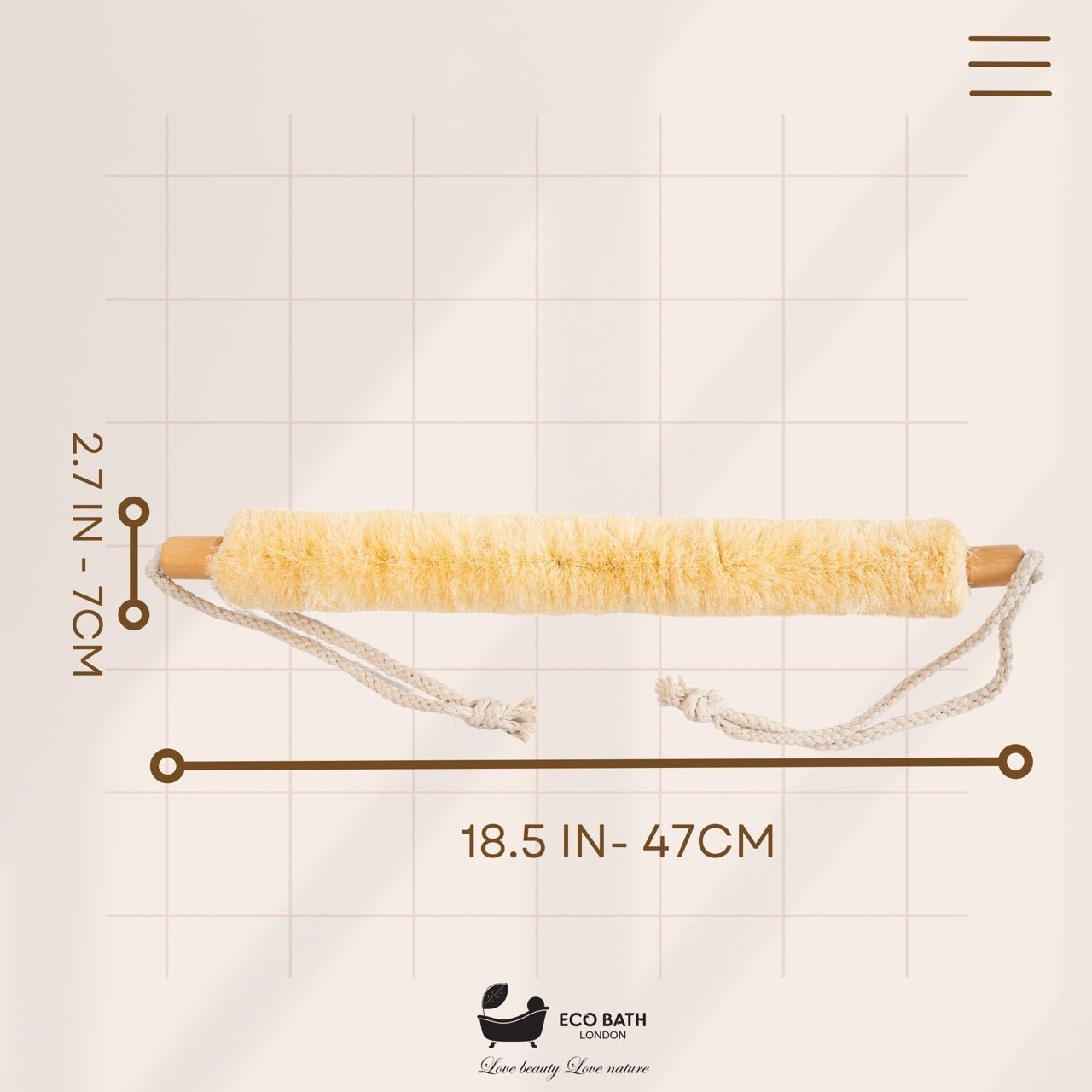 Eco Bath London Natural Sisal Body Strap - Premium Exfoliating Back Scrubber - REGN